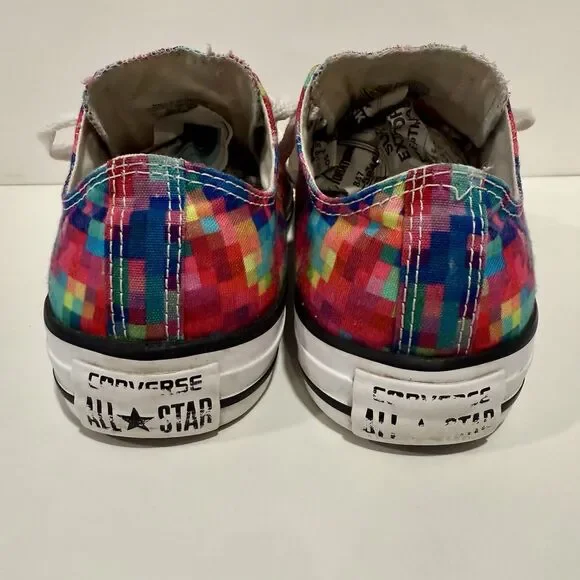 Converse Chuck Taylor Pixel Shoes W6/M4 Pink Blue White Canvas Lace Up Sneakers - Picture 8 of 11